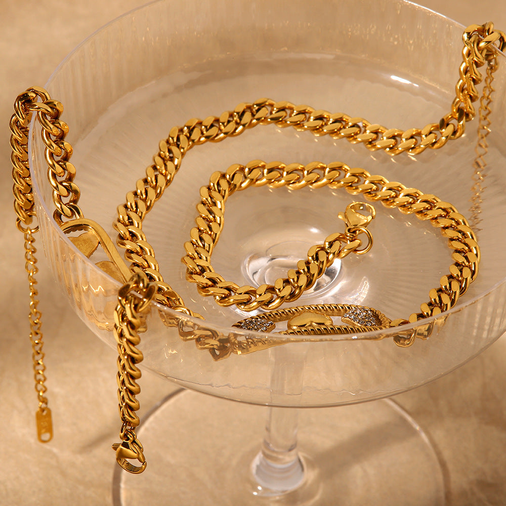 Brazalete de cadena gruesa de acero inoxidable al por mayor